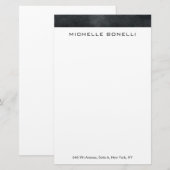 プロフェッショナルでエレガントなモダンなグレーとホワイトのミニマリスト 便箋 (正面/裏面)