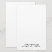 プロフェッショナルでエレガントなモダンなトレンディなミニマリスト 便箋 (正面/裏面)