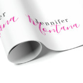 プロフェッショナルでエレガントなモダン ミニマリスト名 ラッピングペーパー (ロールコーナー)