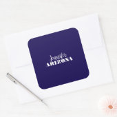 プロフェッショナルでエレガントなモダン ミニマリスト ダークブルー スクエアシール (封筒)