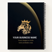 プロフェッショナルでエレガントなライオンのロゴ ノートブック (裏面)