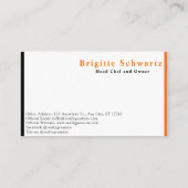 プロフェッショナルでエレガントなレストランとフードケータリング 名刺 (裏面)