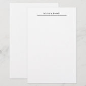 プロフェッショナルでシンプルなモダン ミニマル ホワイト 便箋 (正面/裏面)