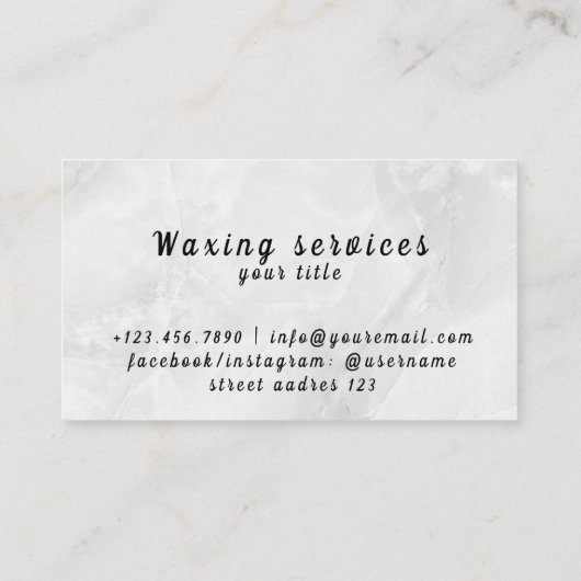 プロフェッショナルとシックforブラジル&体Waxing 名刺 (裏面)