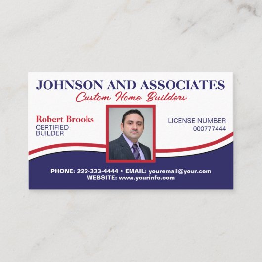 プロフェッショナルと従業員の写真 名刺 (正面)