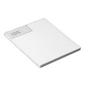 プロフェッショナルなグレーとホワイトのプレーンなミニマル名刺 ノートパッド (アングル)