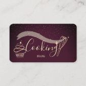 プロフェッショナルなコックの道具、泡立て器、カップケーキ、バーガンディ 名刺 (正面)