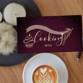 プロフェッショナルなコックの道具、泡立て器、カップケーキ、バーガンディ 名刺