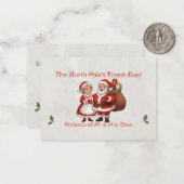 プロフェッショナルなサンタの名刺 ミスター&ミセス クロース ノートカード (正面/裏面インサイチュ)