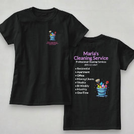 プロフェッショナルなハウスクリーニングサービス女性 黒 Tシャツ