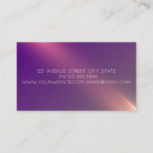 プロフェッショナルなハサミの少女のシルエット 紫 名刺 (裏面)