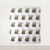 プロフェッショナルなビジネスロゴの白背景プロモーション素材 タペストリー (正面)