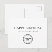 プロフェッショナルなビジネス向けのハッピーバースデーロゴを追加 ポストカード (正面/裏面)