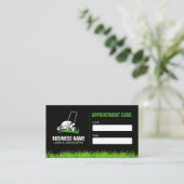 プロフェッショナルなブラックとグリーンの芝生管理と造園 予約カード (スタンド正面)