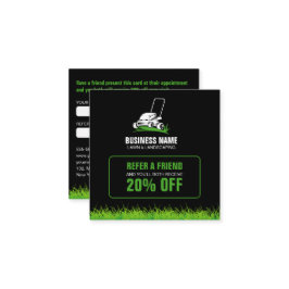 プロフェッショナルなブラックとグリーンの芝生管理と造園 紹介カード