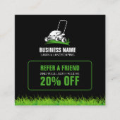 プロフェッショナルなブラックとグリーンの芝生管理と造園 紹介カード (正面)