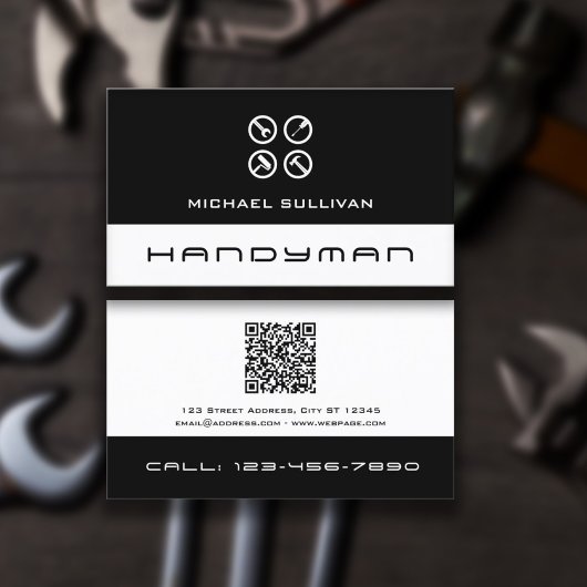 プロフェッショナルなロゴ入りの便利屋ビジネスカード 名刺