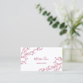 プロフェッショナルな桜の花ピンクの白いサロン 名刺 (スタンド正面)