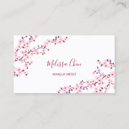 プロフェッショナルな桜の花ピンクの白いサロン 名刺