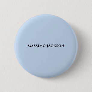 プロフェッショナルな淡い青色のモダンなミニマリストの名前 缶バッジ