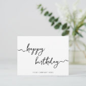 プロフェッショナルな署名スクリプト誕生日ビジネス ポストカード (スタンド正面)