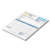 プロフェッショナルな請求書、売上領収書、ビジネスロゴ ノートパッド (回転)