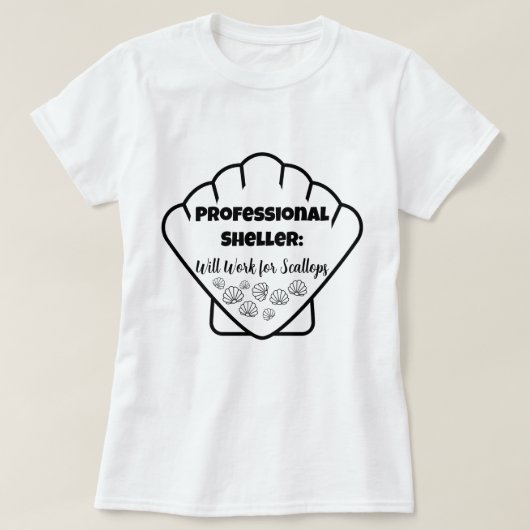 プロフェッショナルな貝殻探し: 貝がもらえれば働きます – Tシャツ (デザイン正面)