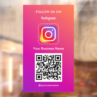 プロフェッショナルなInstagramロゴ フォローミー QRコード ウィンドウサイン