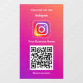 プロフェッショナルなInstagramロゴ フォローミー QRコード ウィンドウサイン (シート)