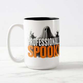 👻 プロフェッショナルにおどろおどろしいハロウィーンの名言GIF ツートーンマグカップ