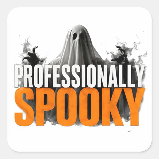👻 プロフェッショナルに怖い面白ハロウィン名言Gif スクエアシール (正面)