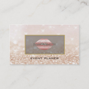 プロフェッショナルのエレガント豪華な華やかなRosegold唇 名刺