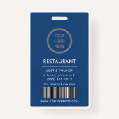 プロフェッショナルのカスタマイズ可能な従業員ID バッジ (裏面)