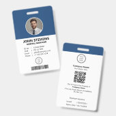 プロフェッショナルのカスタマイズ可能な従業員ID バッジ (表裏)