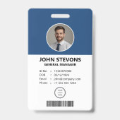 プロフェッショナルのカスタマイズ可能な従業員ID バッジ (表面)