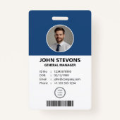 プロフェッショナルのカスタマイズ可能な従業員ID バッジ (正面)