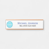 プロフェッショナルのホワイトビジネスオフィスロゴ名のタイトル サインプレート (正面)