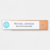 プロフェッショナルのホワイトビジネスオフィスロゴ名のタイトル サインプレート (正面)