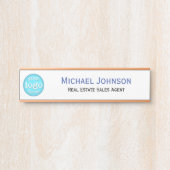 プロフェッショナルのホワイトビジネスオフィスロゴ名のタイトル サインプレート (正面)