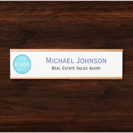 プロフェッショナルのホワイトビジネスオフィスロゴ名のタイトル サインプレート