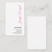 プロフェッショナルのミニマルな手書フェミニンき 名刺 (正面/裏面)