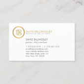 プロフェッショナルのモノグラムのロゴフェイクを金ゴールドホワイト 名刺 (裏面)