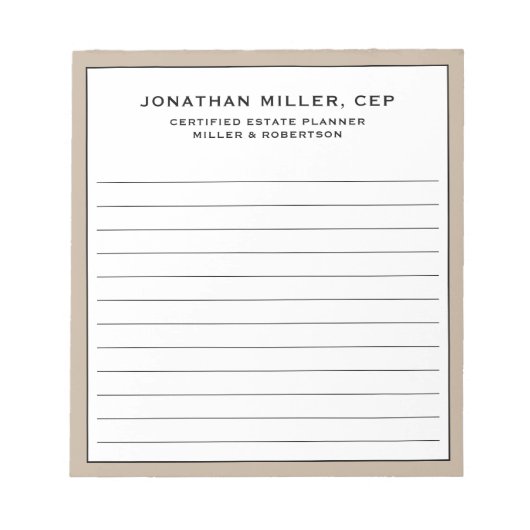 プロフェッショナルのラインナップ会社 ノートパッド (正面)