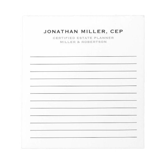 プロフェッショナルのラインナップ会社 ノートパッド (正面)