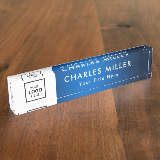プロフェッショナルのロゴネームデスクプレート デスクネームプレート (側面)