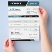 プロフェッショナルの事業請求書の販売受領書 チラシ (手)