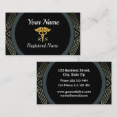 プロフェッショナルの公認看護師の金ゴールドおよび黒 名刺 (正面/裏面)