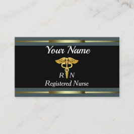 プロフェッショナルの公認看護師の金ゴールドおよび黒 名刺