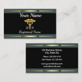 プロフェッショナルの公認看護師の金ゴールドおよび黒 名刺 (正面/裏面)