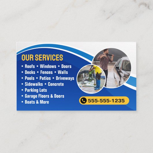 プロフェッショナルの圧力洗浄とパワークリーニング 名刺 (裏面)